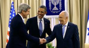 Obama, Kerry and Peres.